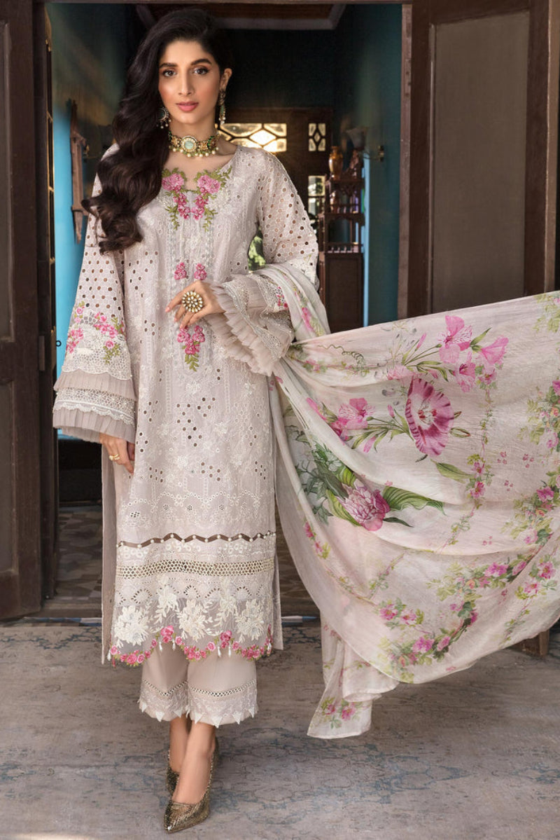 3 Piece - Unstitched Lawn Chicken Kari Embroidery Suit EL-295