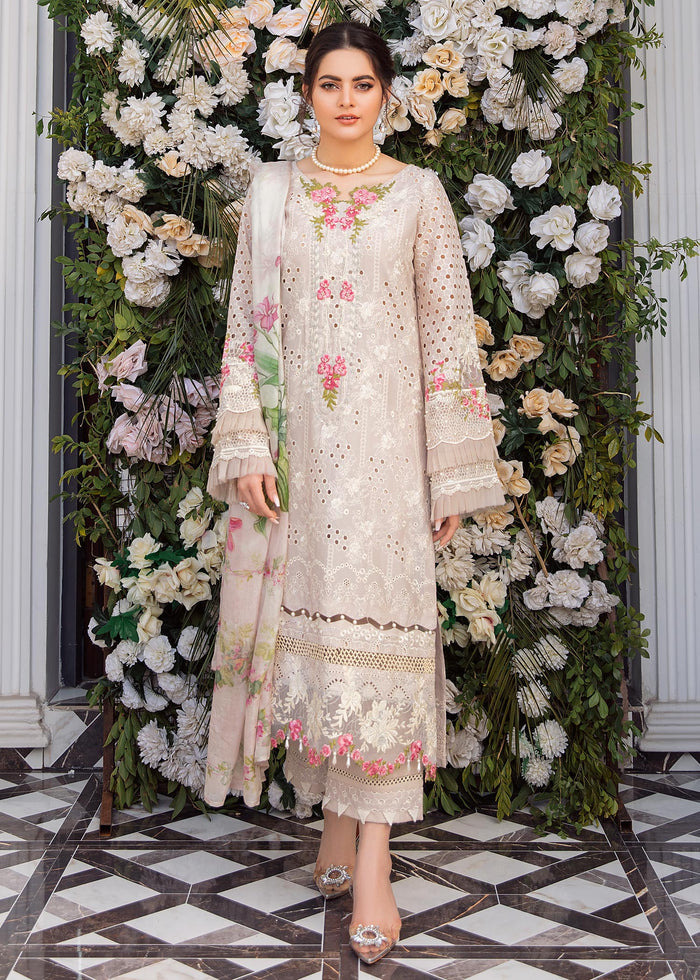 3 Piece - Unstitched Lawn Chicken Kari Embroidery Suit EL-295