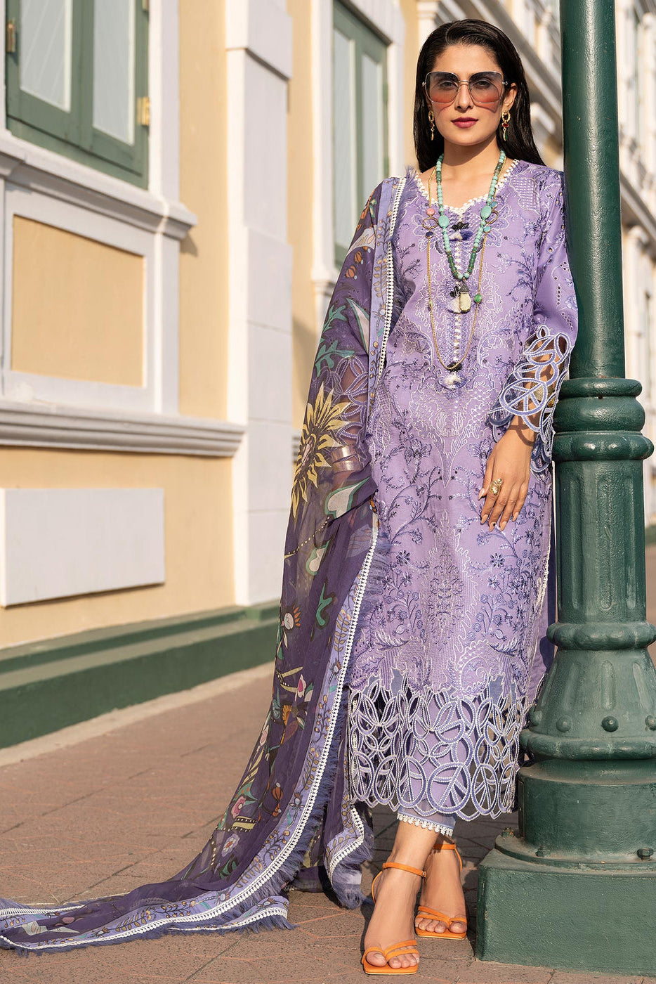 3 Piece - Unstitched Fully Embroidered Lawn Fabric MS-04