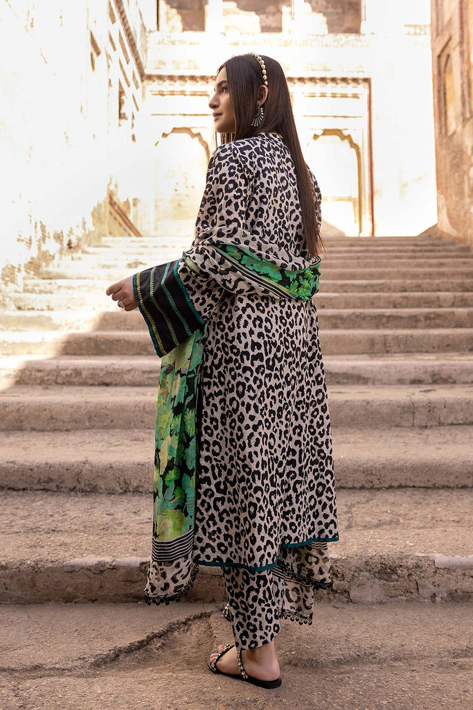 3 Piece - Digital Printed Unstitched Lawn Suit MB-113