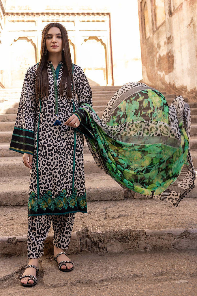 3 Piece - Digital Printed Unstitched Lawn Suit MB-113