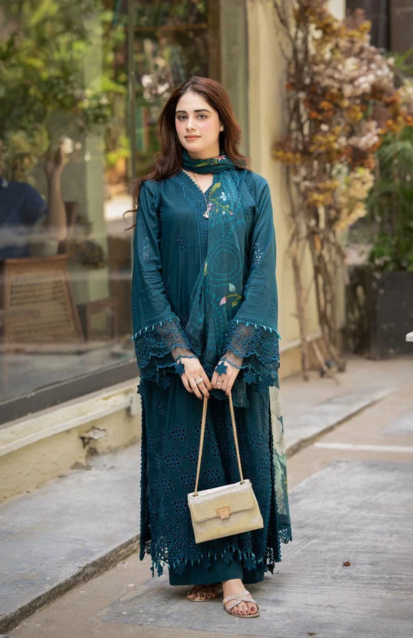 Zullbery Luxury Embroidered lawn Three Piece