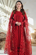 Qalamkar 3PC Embroidered Lawn Shirt with Embroidered Organza Dupatta