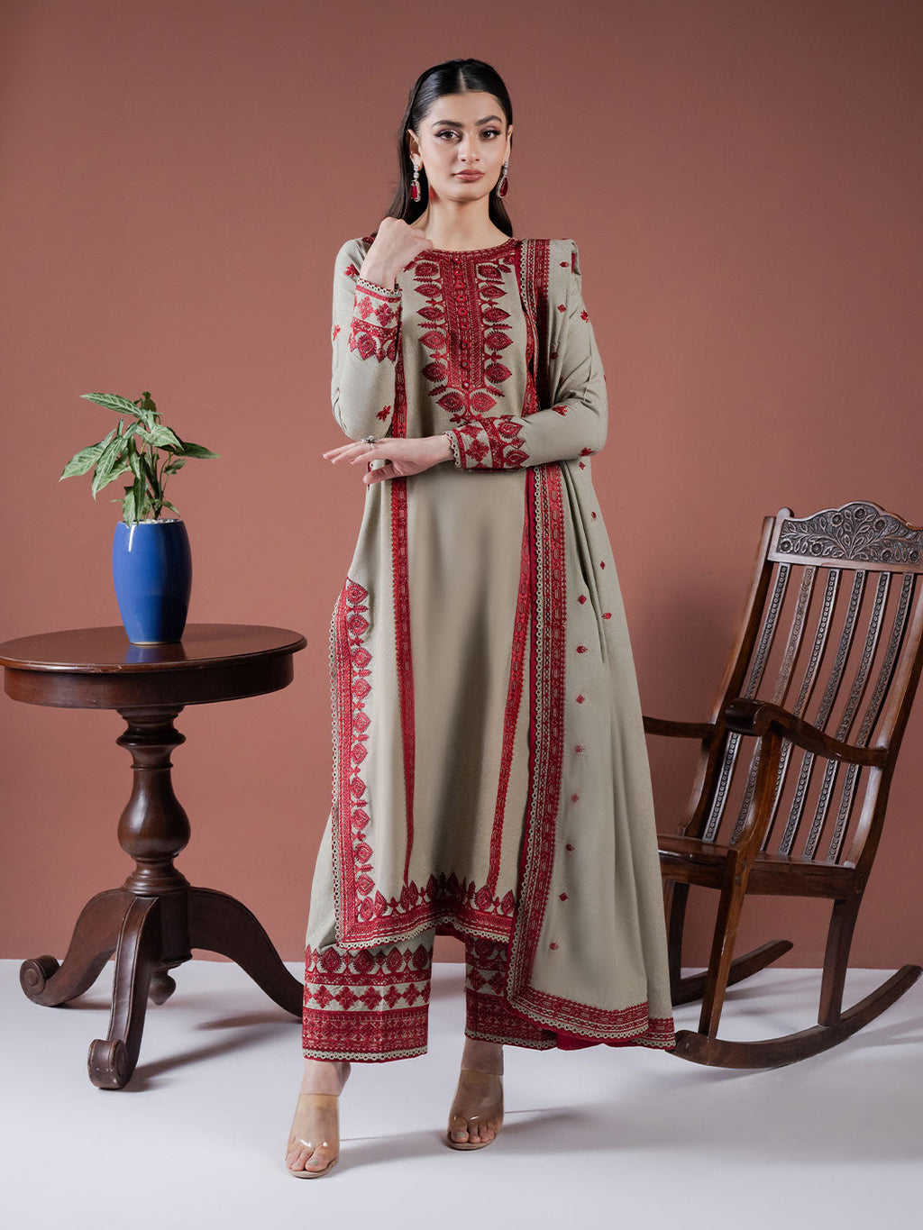 ASIM JOFA-3PC LAWN EMBROIDERED SHIRT WITH LAWN EMBROIDERED DUPATTA AND LAWN TROUSER-BIC-4529