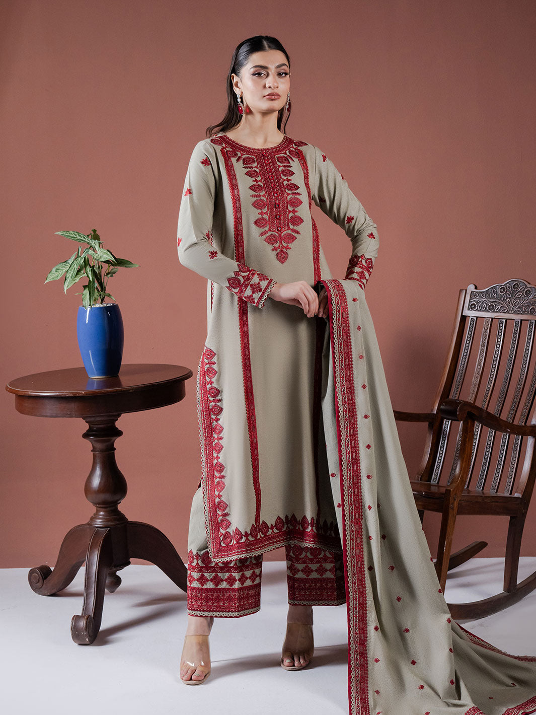 ASIM JOFA-3PC LAWN EMBROIDERED SHIRT WITH LAWN EMBROIDERED DUPATTA AND LAWN TROUSER-BIC-4529