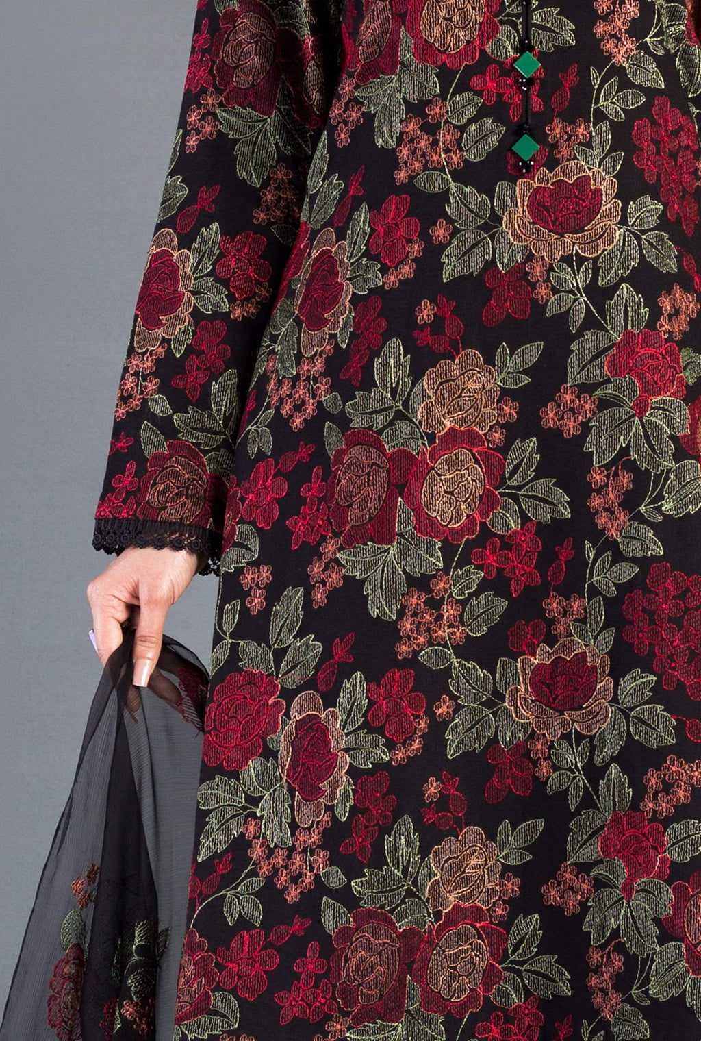 3 Piece - Unstitched Fully Embroided Lawn fabric BR-345