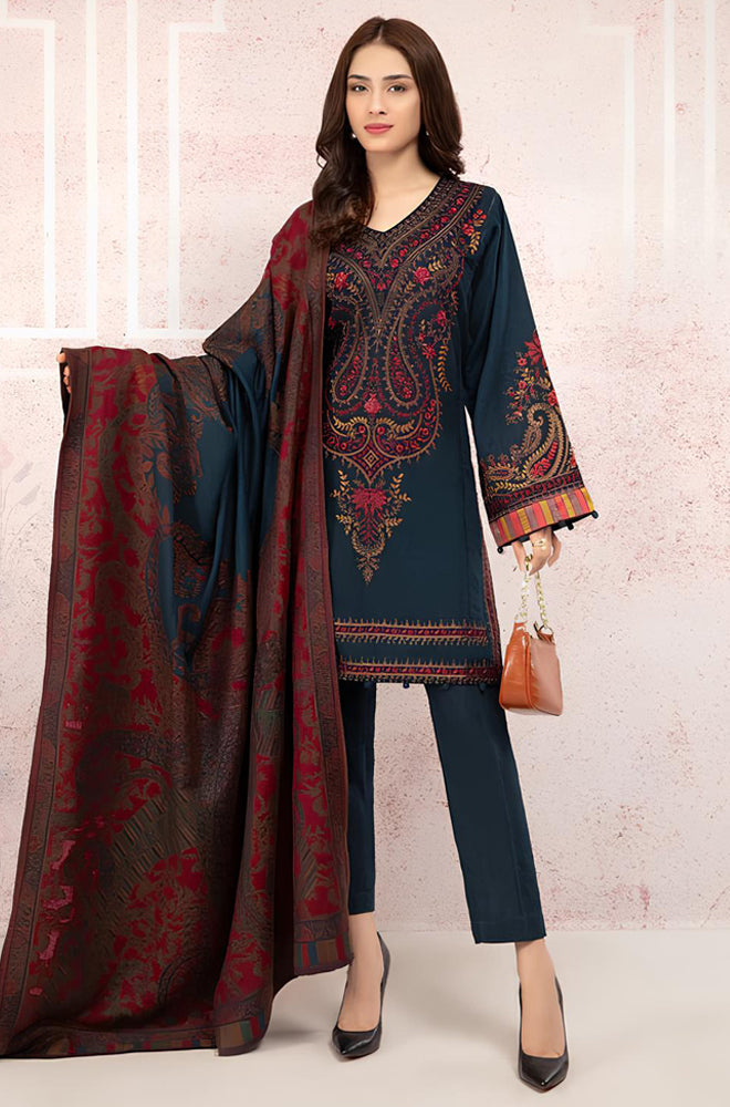 MARIA B 3 PCS Embroidered Lawn with Diamond Dopatta