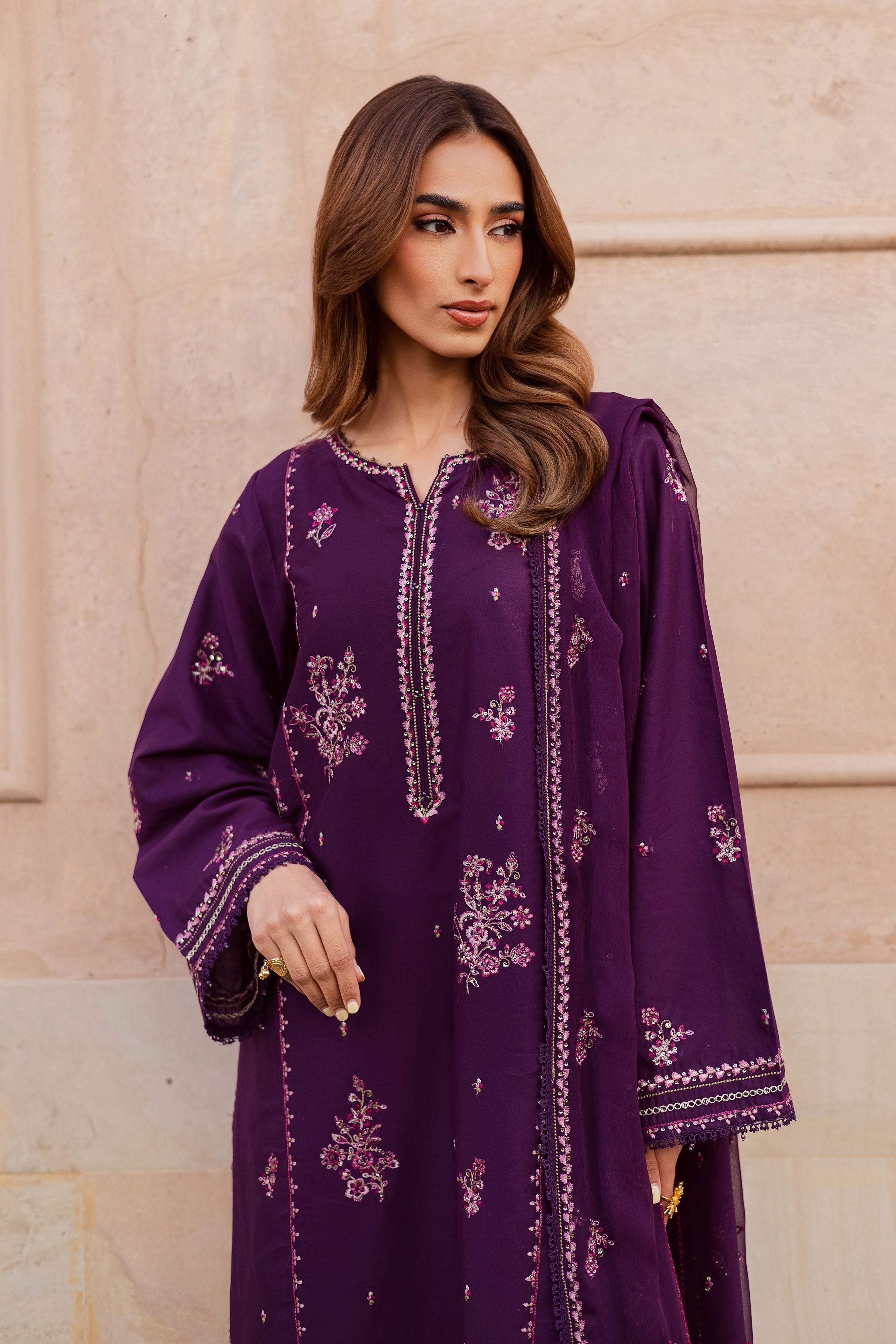 Mashayem 3Pc - Festive Embroidered Lawn unstiched 3395