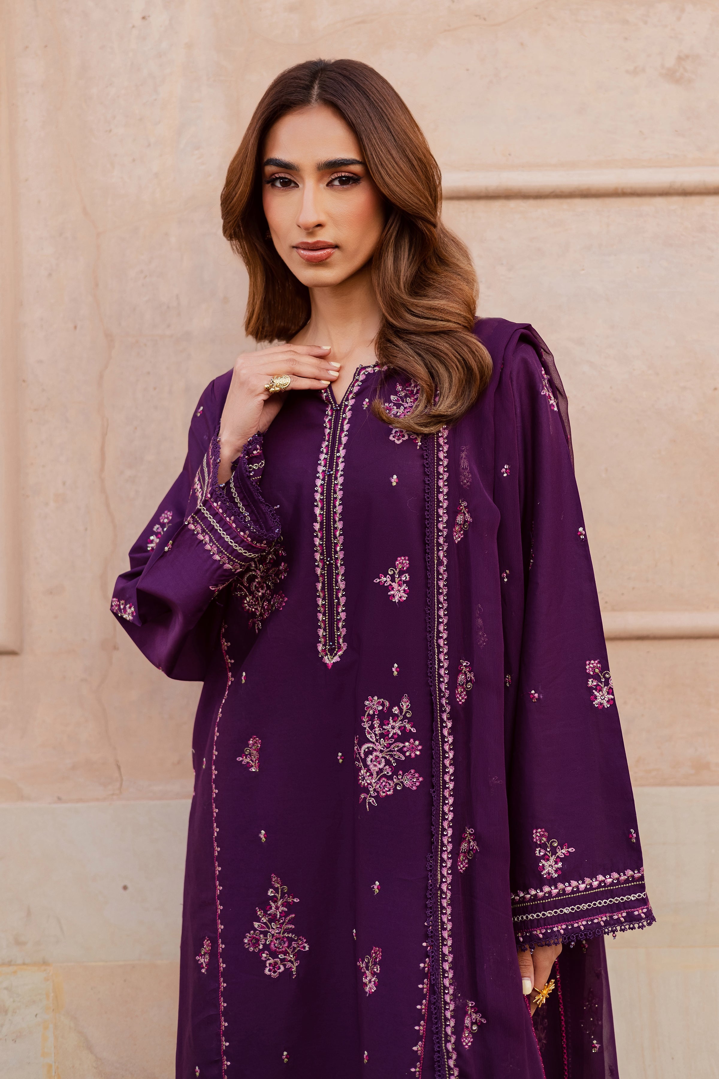 Mashayem 3Pc - Festive Embroidered Lawn unstiched 3395