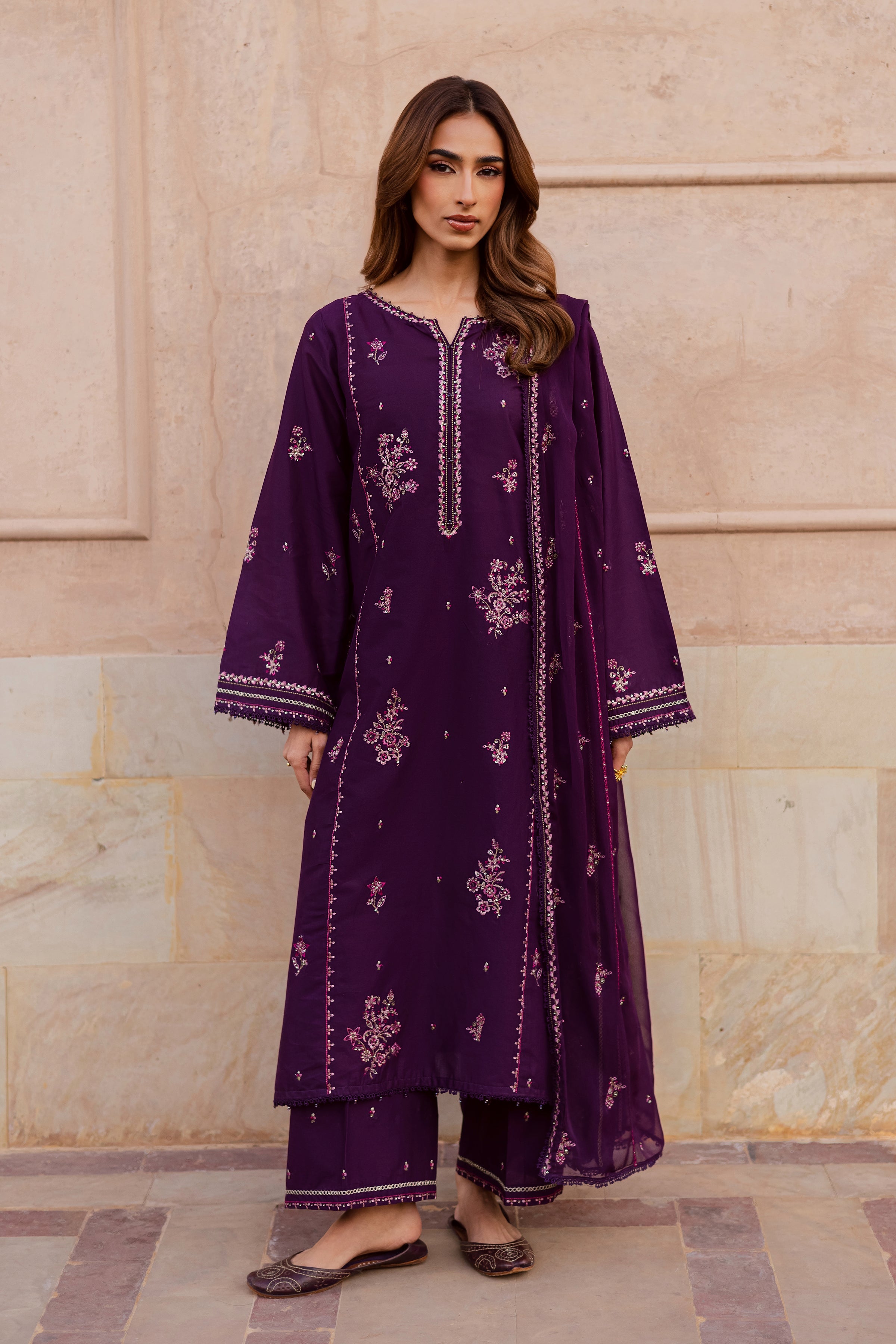 Mashayem 3Pc - Festive Embroidered Lawn unstiched 3395