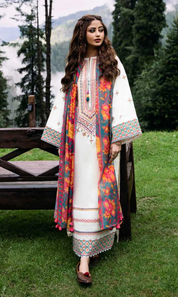 3 Piece - Unstitched Fully Embroidered Lawn Suit SP-2575