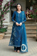 Qalamkar Premium Pure Lawn Emb With Minar Organza Duppata