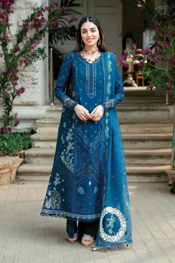 Qalamkar Premium Pure Lawn Emb With Minar Organza Duppata