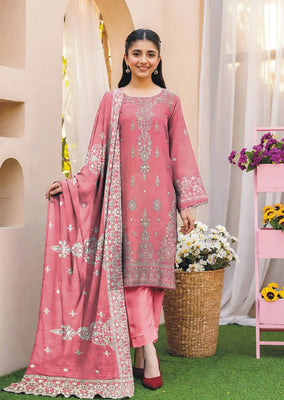 Full Sequence Luxury Embroidery on Airjet Slub Lawn (3-Piece)