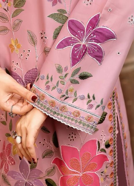 ANEELAS-UNSTITCHED 3PC LAWN EMBROIDERED SUIT-PK-811