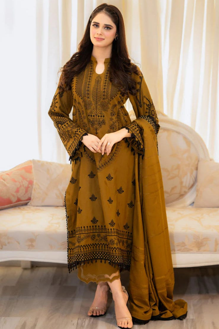 Unstitched Fully Embroidered Lawn Suit With Embroidered Lawn Dupatta