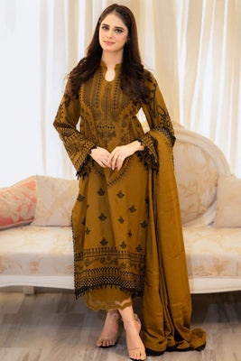 Unstitched Fully Embroidered Lawn Suit With Embroidered Lawn Dupatta