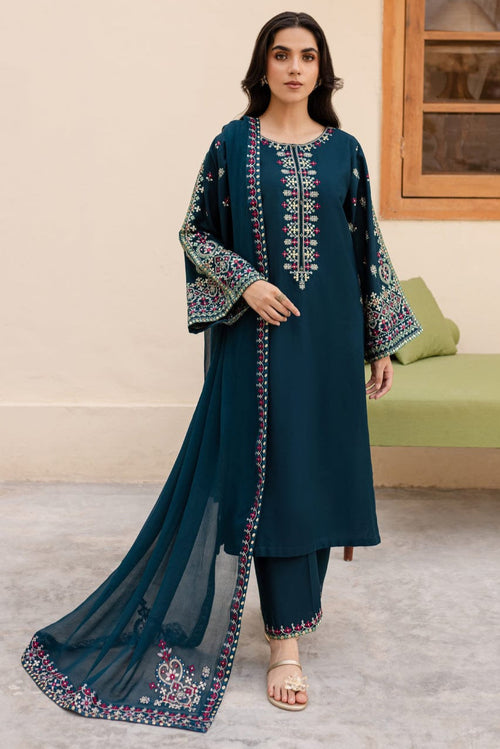 3297 Unstitched Embroidered Lawn Suit 3pc With Bamber Chiffon Embroidered Dupatta