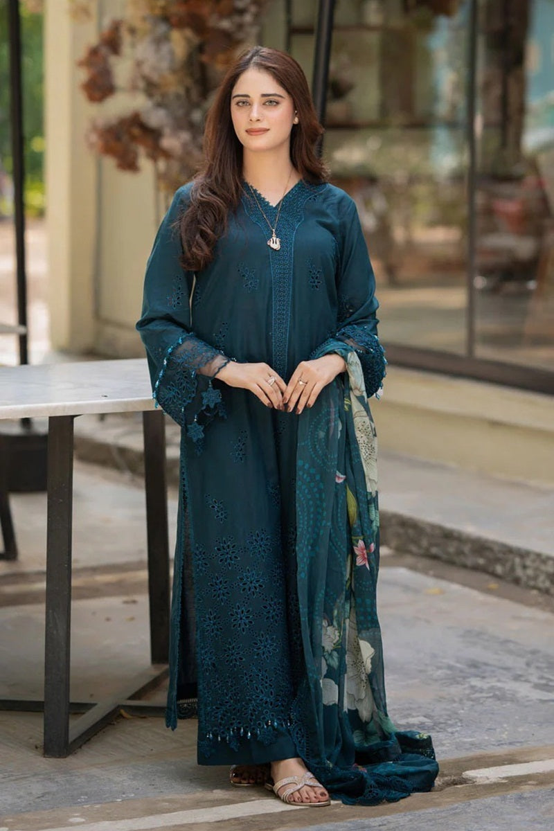 Zullbery Luxury Embroidered lawn Three Piece