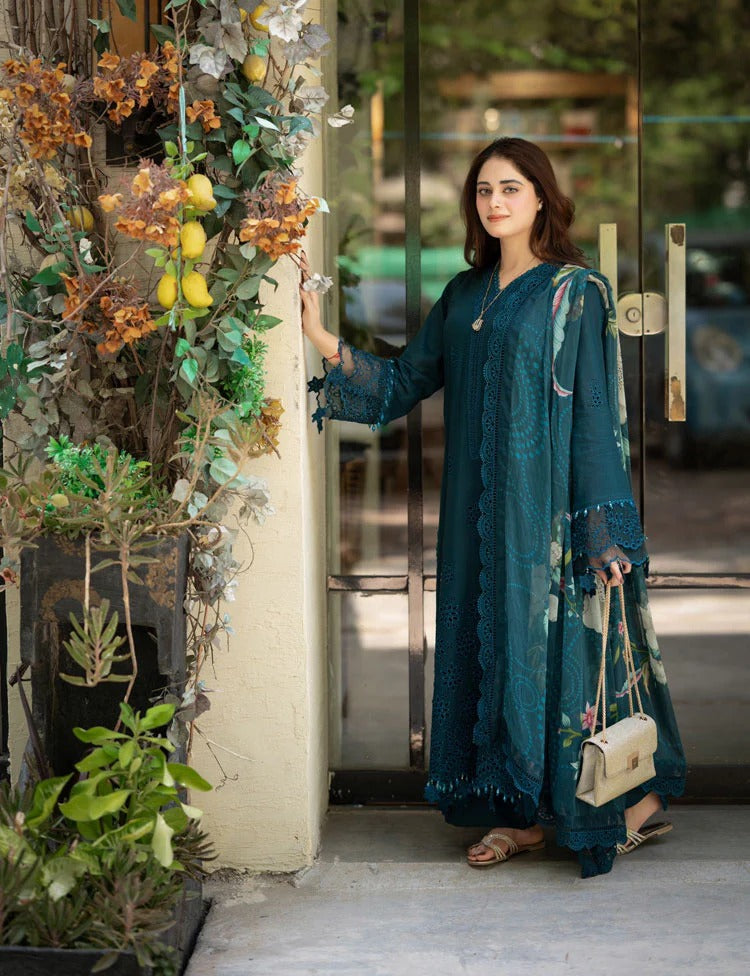 Zullbery Luxury Embroidered lawn Three Piece