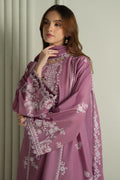 CROSS-STICH ORCHID GLAZE- 3PC EMBROIDERED LAWN UNSTICH SUIT