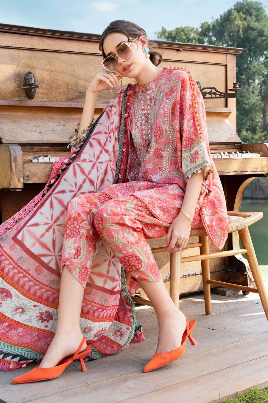 3 Piece - Unstitched Digital Printed Lawn Fabric