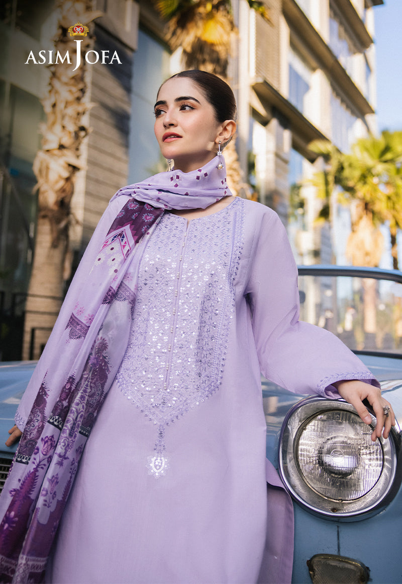 3 Piece - Unstitched Embroidered Lawn Fabric