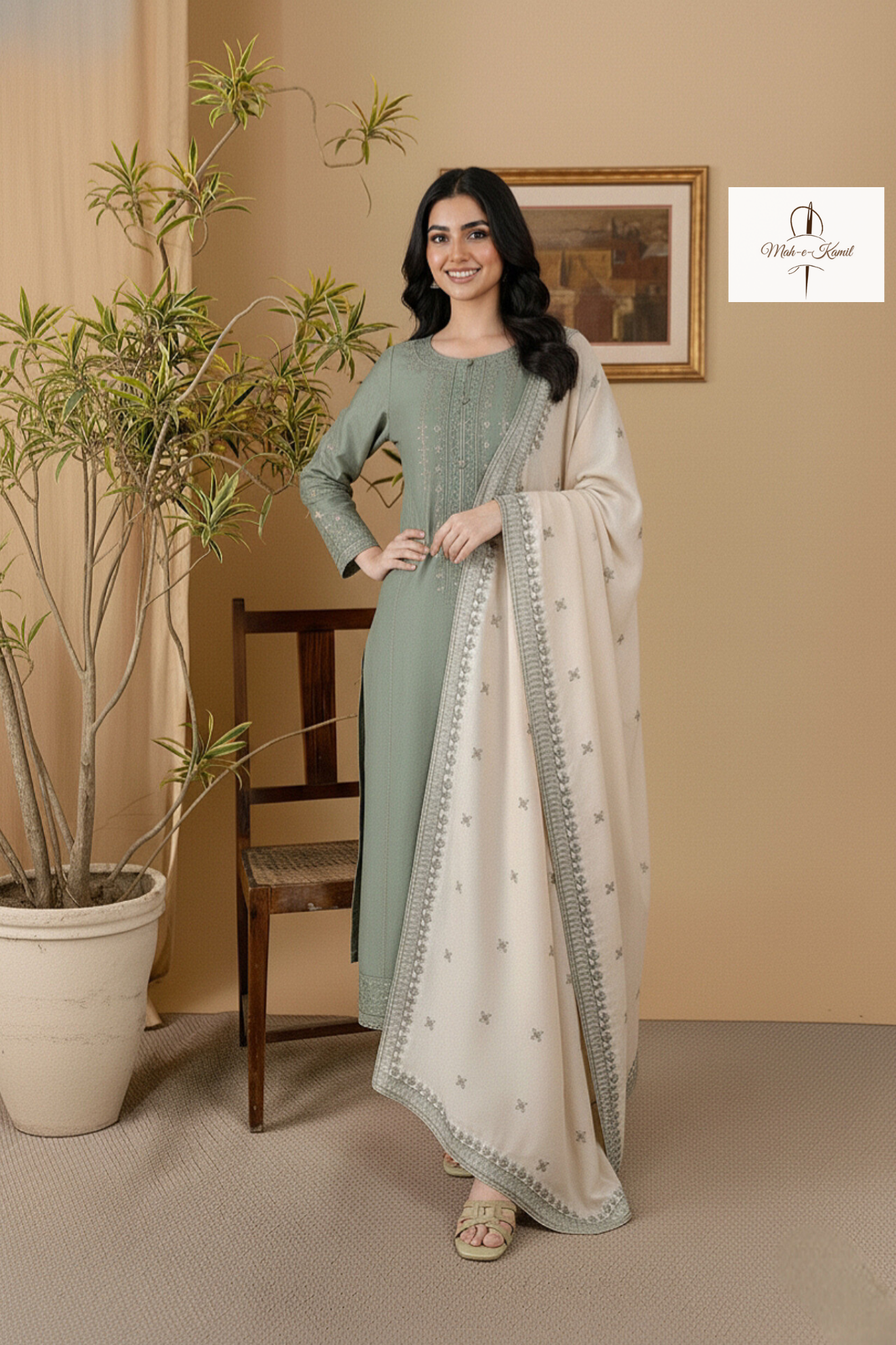 3 Piece - Unstitched Fully Embroidered Lawn Fabric RP-600