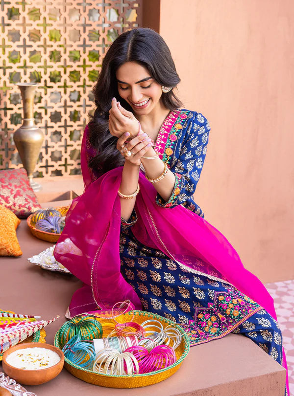 3 Piece - Unstitched Digital Printed Lawn Shirt Trouser and Dupatta With Embroidered Laces