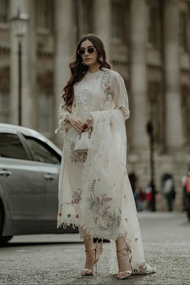 3 Piece - Unstitched Chicken Kari Embroidered Lawn Fabric QL-2605