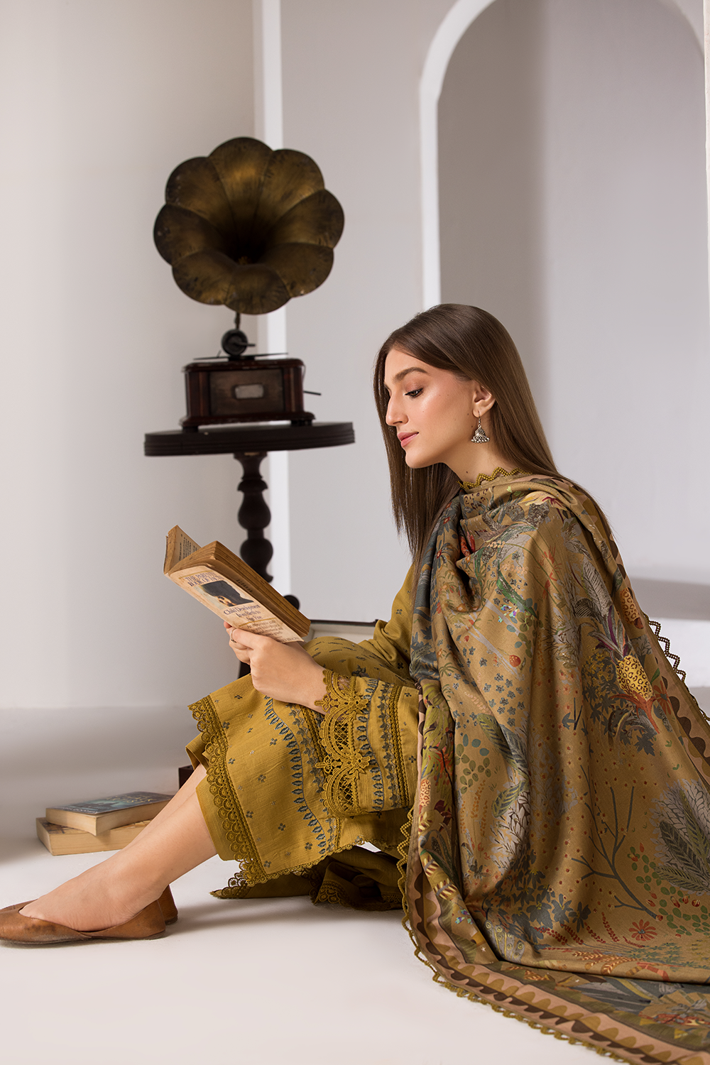 3 Piece - Unstitched Fully Embroided Lawn Fabric SN-59