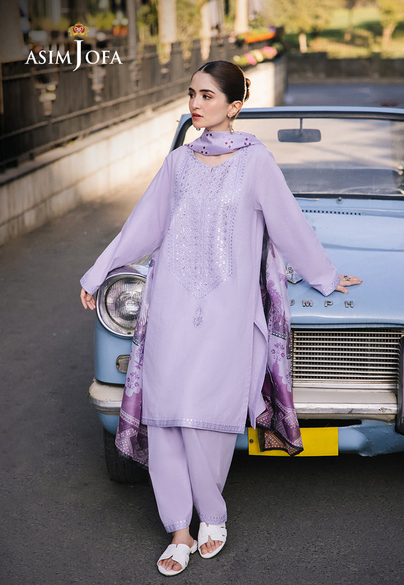 3 Piece - Unstitched Embroidered Lawn Fabric