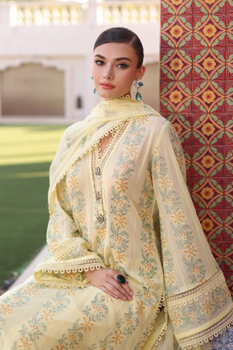3 Piece - Unstitched Fully Embroided Lawn Fabric BR 801