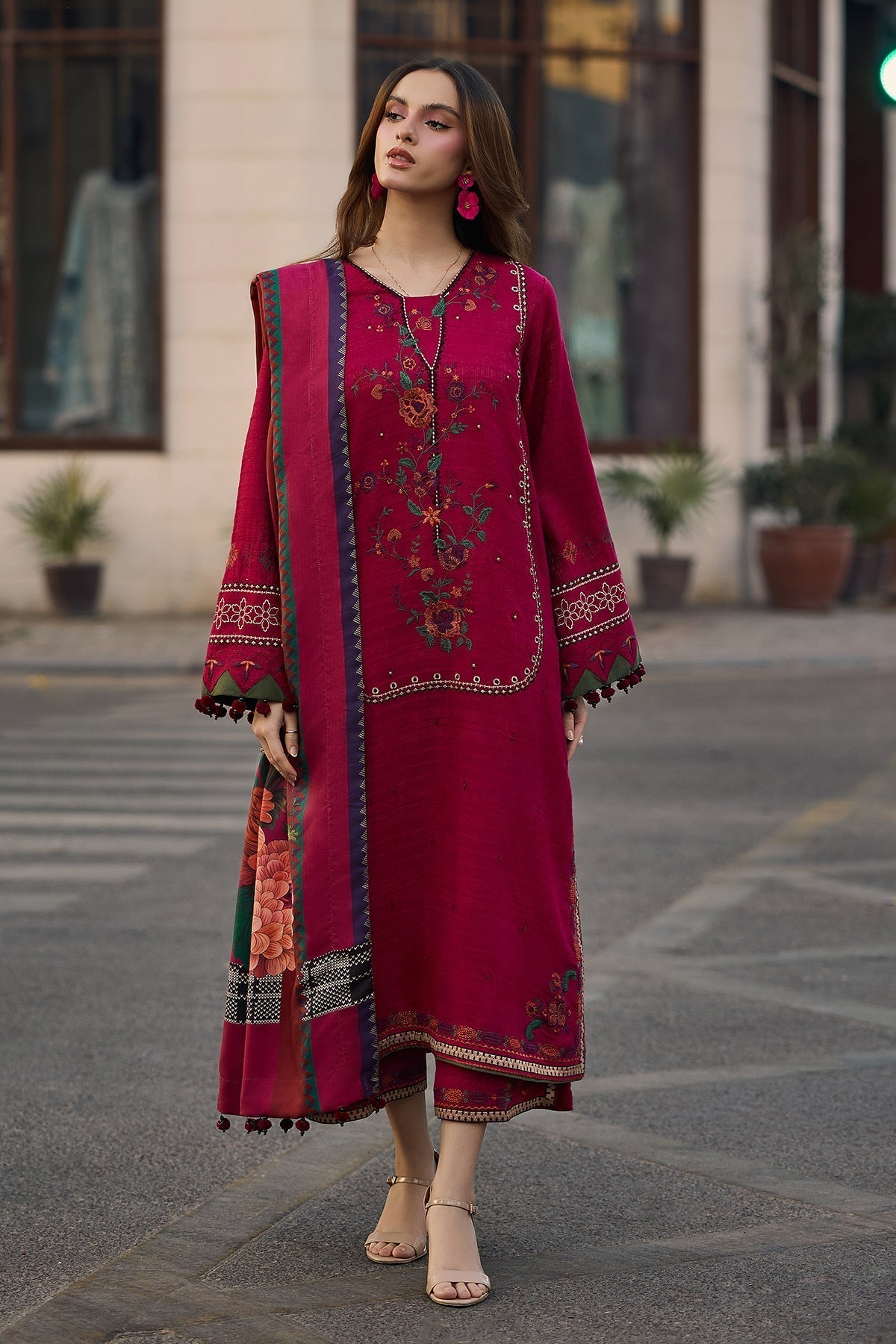 Charizma Lawn-3PC Embroidered Shirt with Digital Printed Jacquard Dupatta-4756