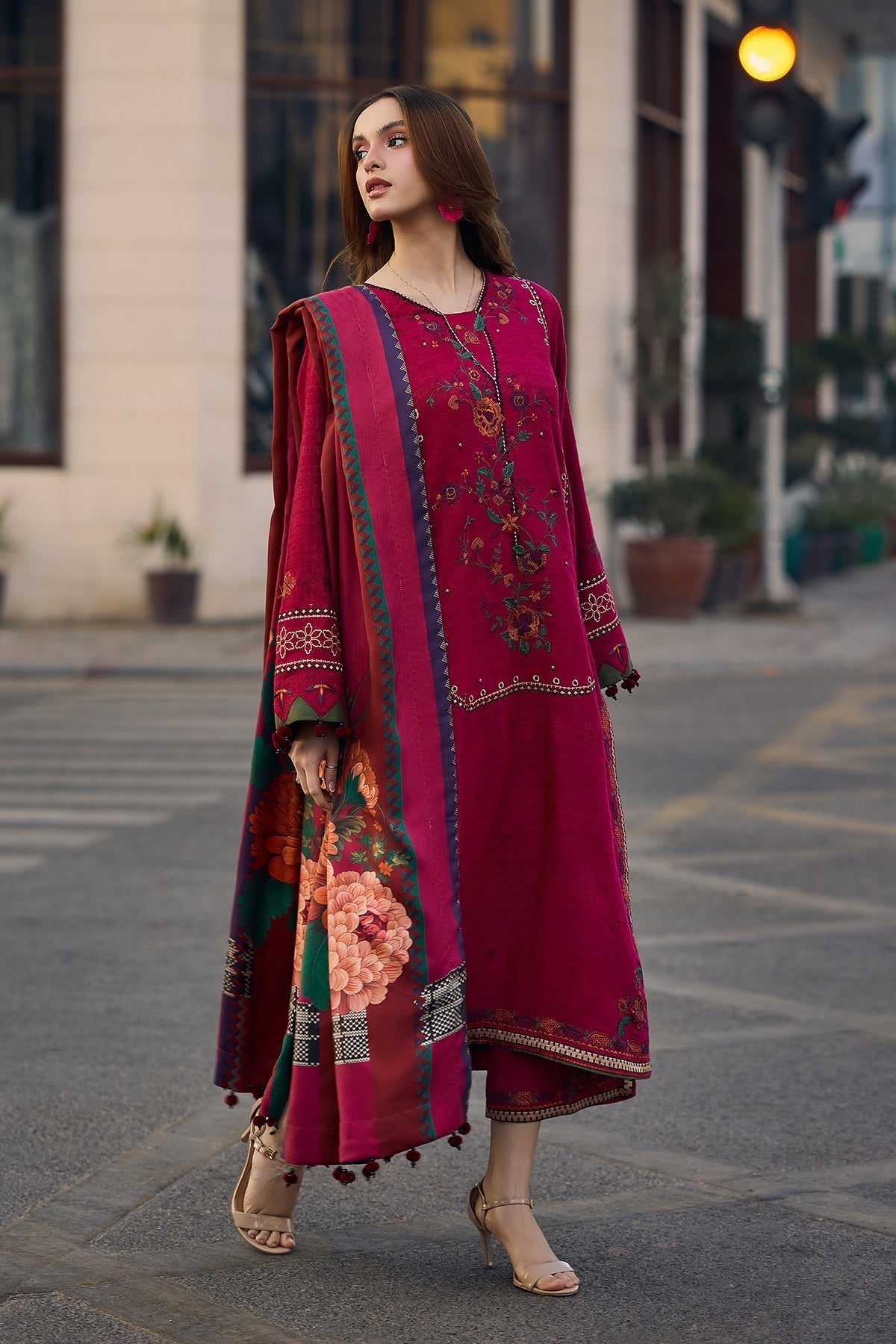 Charizma Lawn-3PC Embroidered Shirt with Digital Printed Jacquard Dupatta-4756