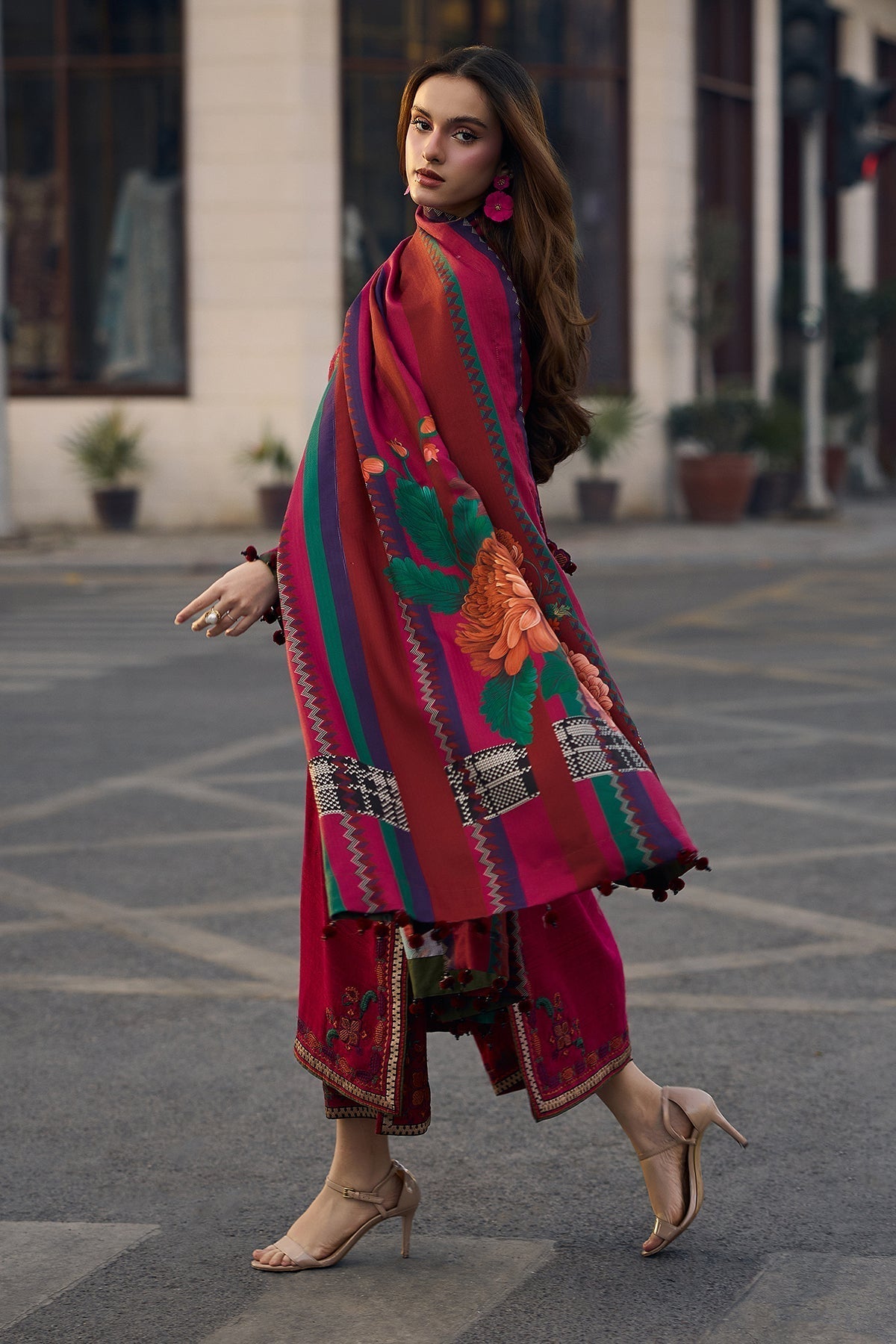 Charizma Lawn-3PC Embroidered Shirt with Digital Printed Jacquard Dupatta-4756